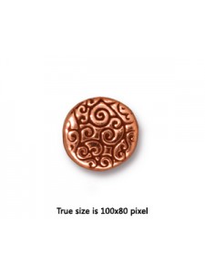 Bead Round Scroll 12x3.5mm Ant.Copper