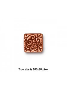 Bead Square Scroll 9x3.5mm Antiq Copper