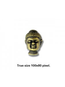 Bead Buddha Head 14mm H  Antique Bronze
