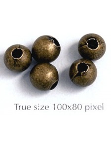 Metal Bead Round 8mm Antiq Brass Plated