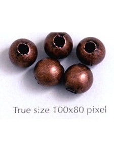 Metal Bead Round 8mm Antiq Copper Plated