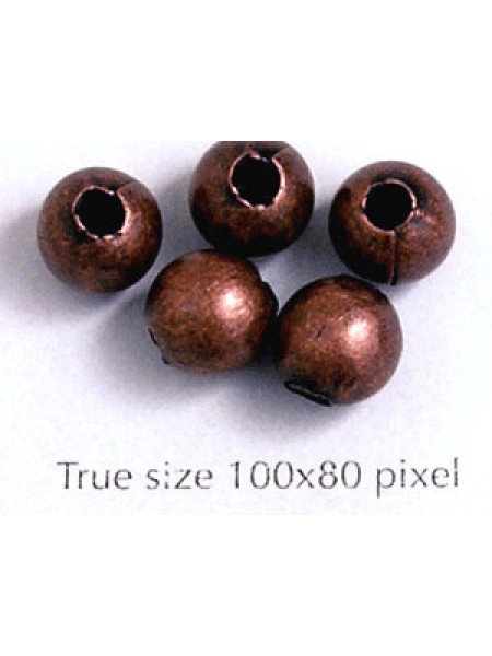 Metal Bead Round 8mm Antiq Copper Plated
