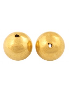 Metal Bead Round 14mm Gold Pl (2mm H)