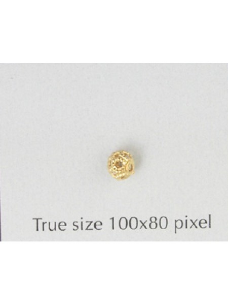 Filigree Bead 4mm Gold Plated 603/W4mm