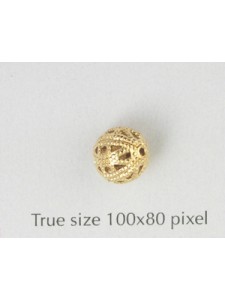 Filigree Bead 8mm Gold Plated