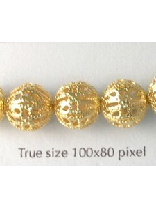 Filigree Bead 10mm Gold plated