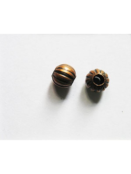 Bead Pumpkin 6mm H:2mm Antique Copper