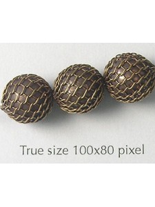 Mesh covered Bead 10mm Anti Brass NF