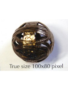 Filigree Bead 18mm Black Nickel