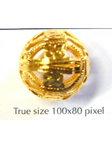 Filigree Bead 18mm Gold plated