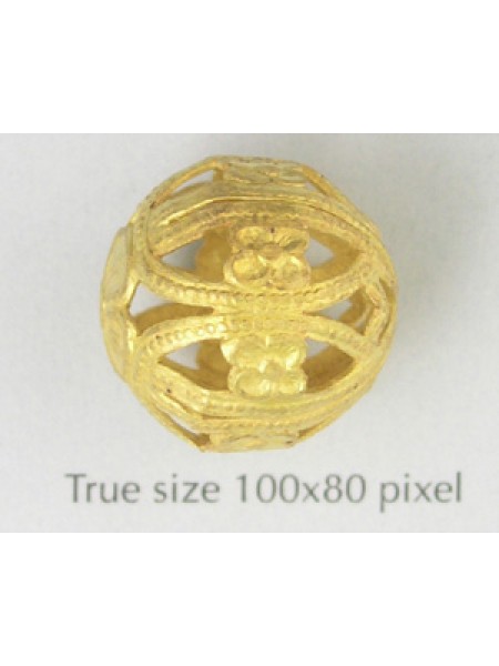 Filigree Bead 18mm Raw Brass