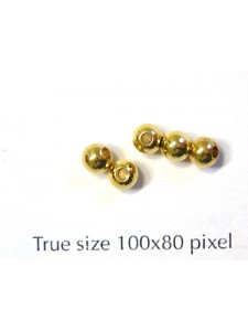 Brass Bead Solid 4mm Large Hole Gold Pl