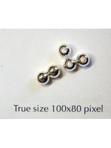 Brass Bead Solid 4mm Lg Hole Silver Pl.