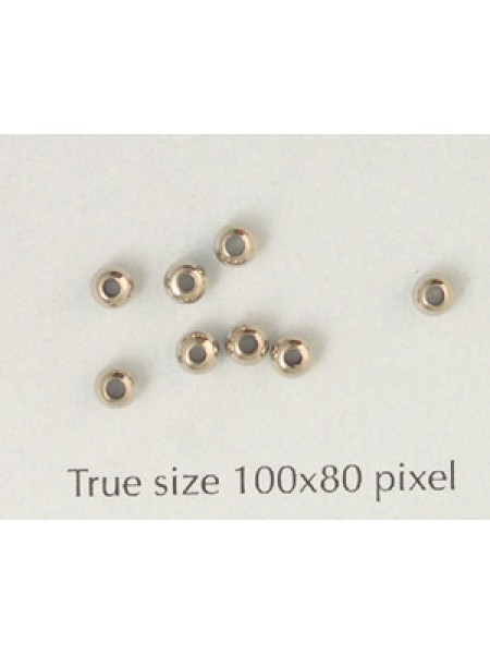 Brass Bead 3mm Large Hole Nickel Colo NF