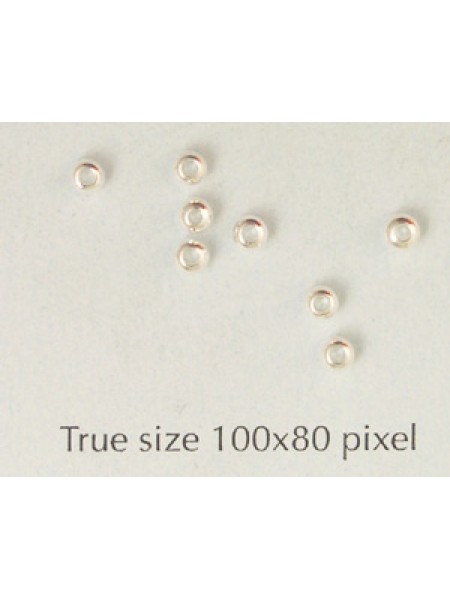 Brass Bead 3mm Large Hole Silver Plated