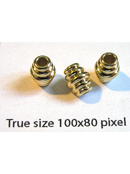 Big Hole Bead 7x6mm H:2.5mm Gold plated