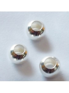 Brass Bead Round 8mm Platinum Pl H:4mm