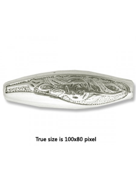 CCB Bead Rice 34x11mm Antique Silver
