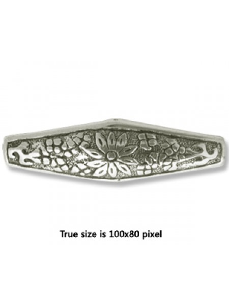 CCB Bead Rice 35x10mm Antique Silver