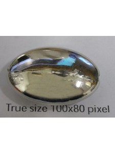 Flat Oval Bead 25x18x8mm Nickel colour