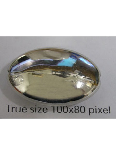 Flat Oval Bead 25x18x8mm Nickel colour