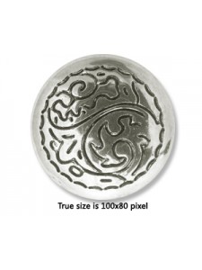 CCB Bead Flat Round 25x8mm Antique Silve