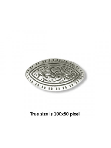 CCB Bead Oval 18x10mm Antique Silver