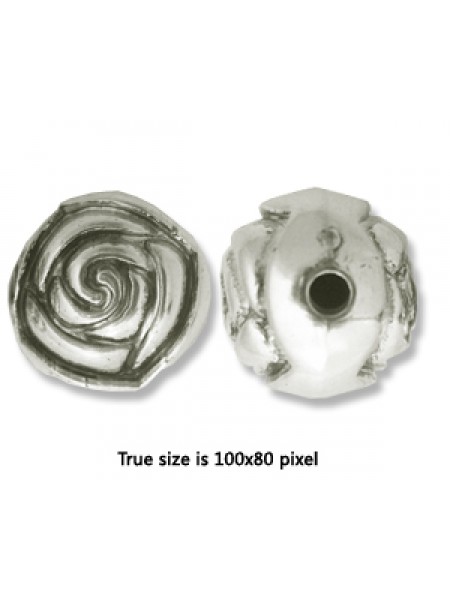 CCB Bead 15mm Antique Silver