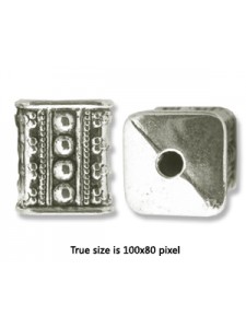 CCB Bead  Cube 16x13mm Antique Silver