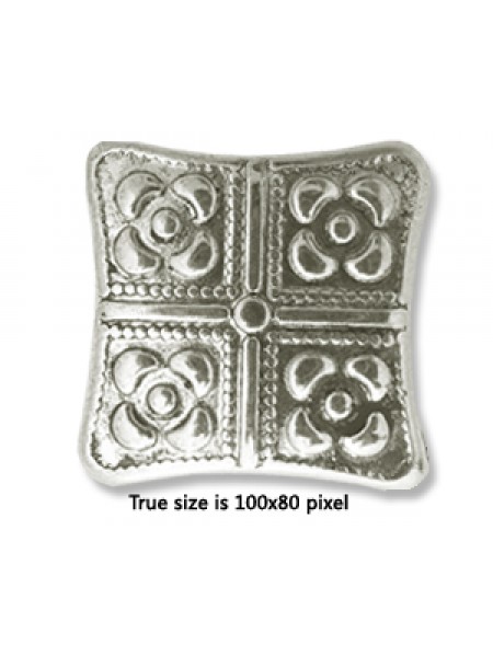 CCB Bead Square 32x10mm Antique Silver