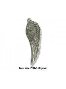 CCB Wing Pendant 50x16mm Antique Silver