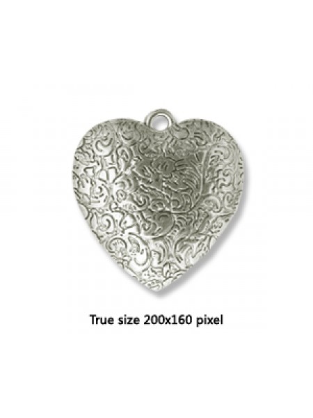 CCB Bead Heart 40mm Antique Silver