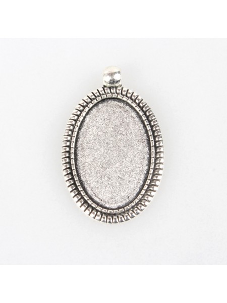 Cabochon Setting Tray 30x20mm Anti Silve