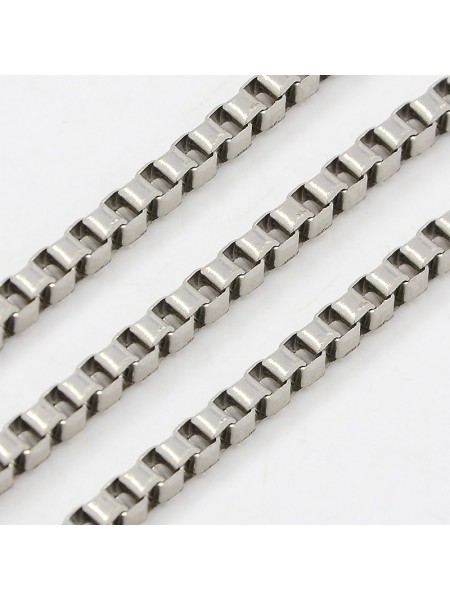 Stainless Steel Box Chain 2x2mm - Mtr