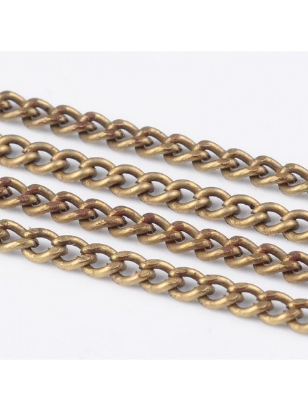 Curb Chain 2x3mm Antique Brass