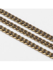 Bevel Curb Chain 4.5x3mm Antique Brass