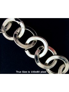 Chain flat round ring 12x4mm Nickel pl-M