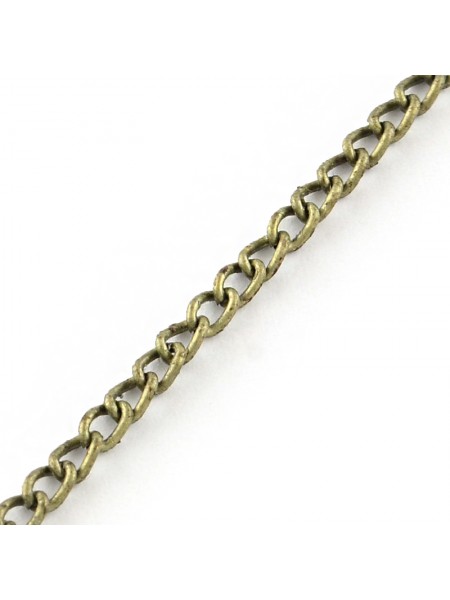 Curb Chain 3.3x2.1mm Antique Brass