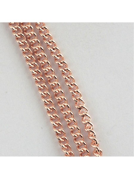 Curb Chain 4x3mm Rose Gold plated