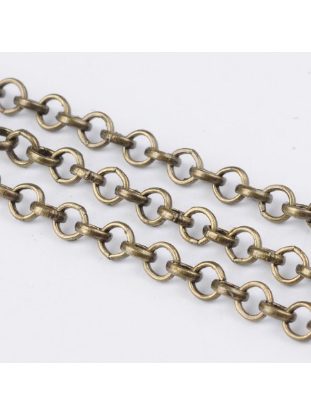 Rolo Chain 4x1mm Antique Brass NF