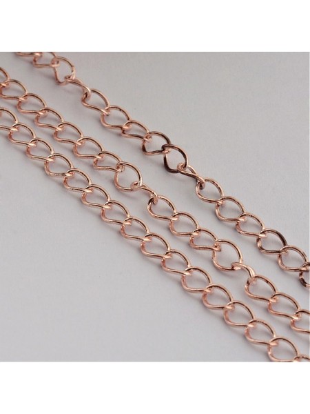 Chain Curb chain 6x3mm Rose Gold