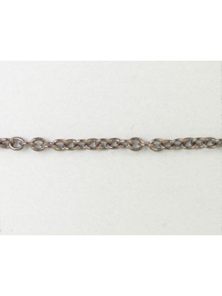 Chain Oval Links 3x2mm Black Nickel/mtr