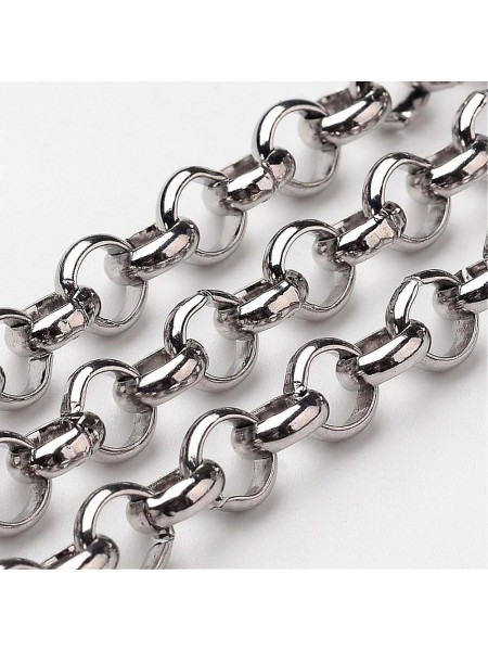 Rolo Cross Chain 6x2mm Stainless Steel