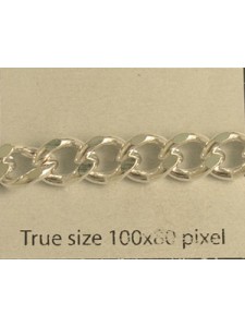Beveled Curb Chain Silver Plated - Meter
