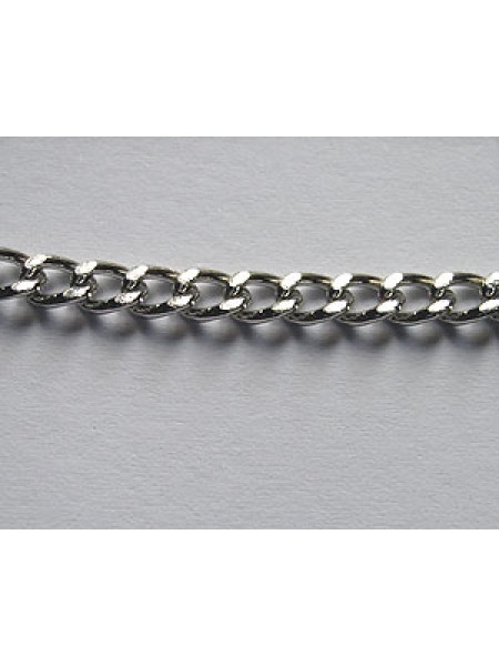 Chain Steel Curb Nickel plated per mtr