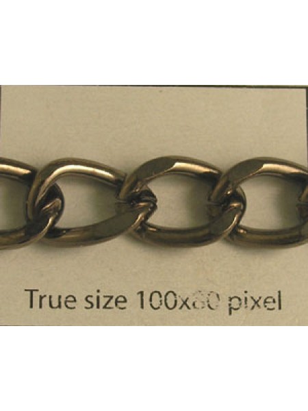 Beveled Curb Chain Black Nickel Pl - MTR