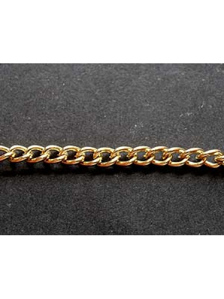 Curb Chain (Steel) 180 Gold pl - per M