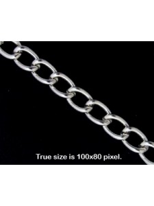 Curb Chain Steel Silver plated