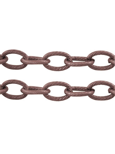 Chain (Iron) 14x9mm Cable  Red Copper -M