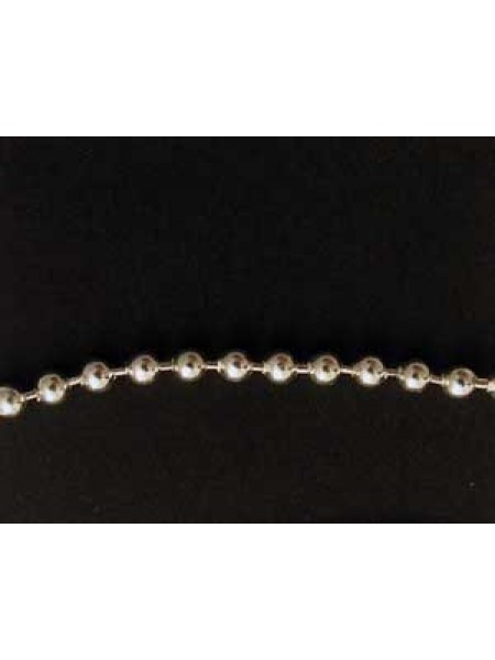 Ball Chain 2.4mm Silver plated - per Mtr